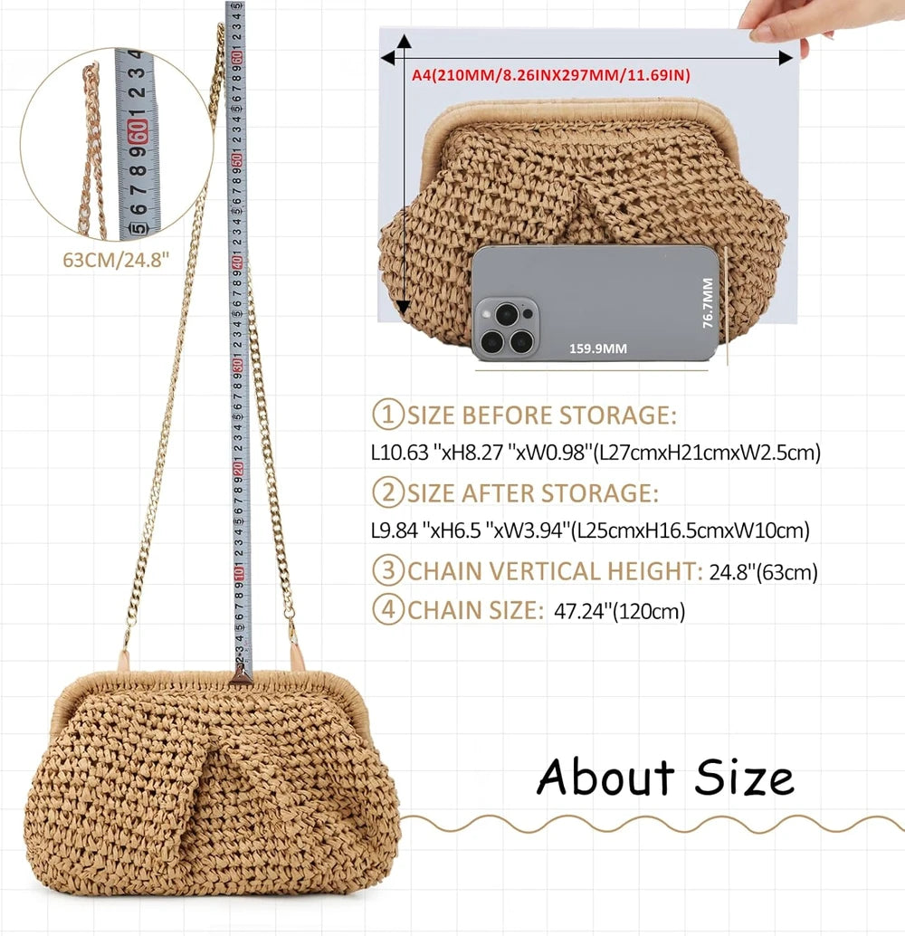 Woven Straw Clutch