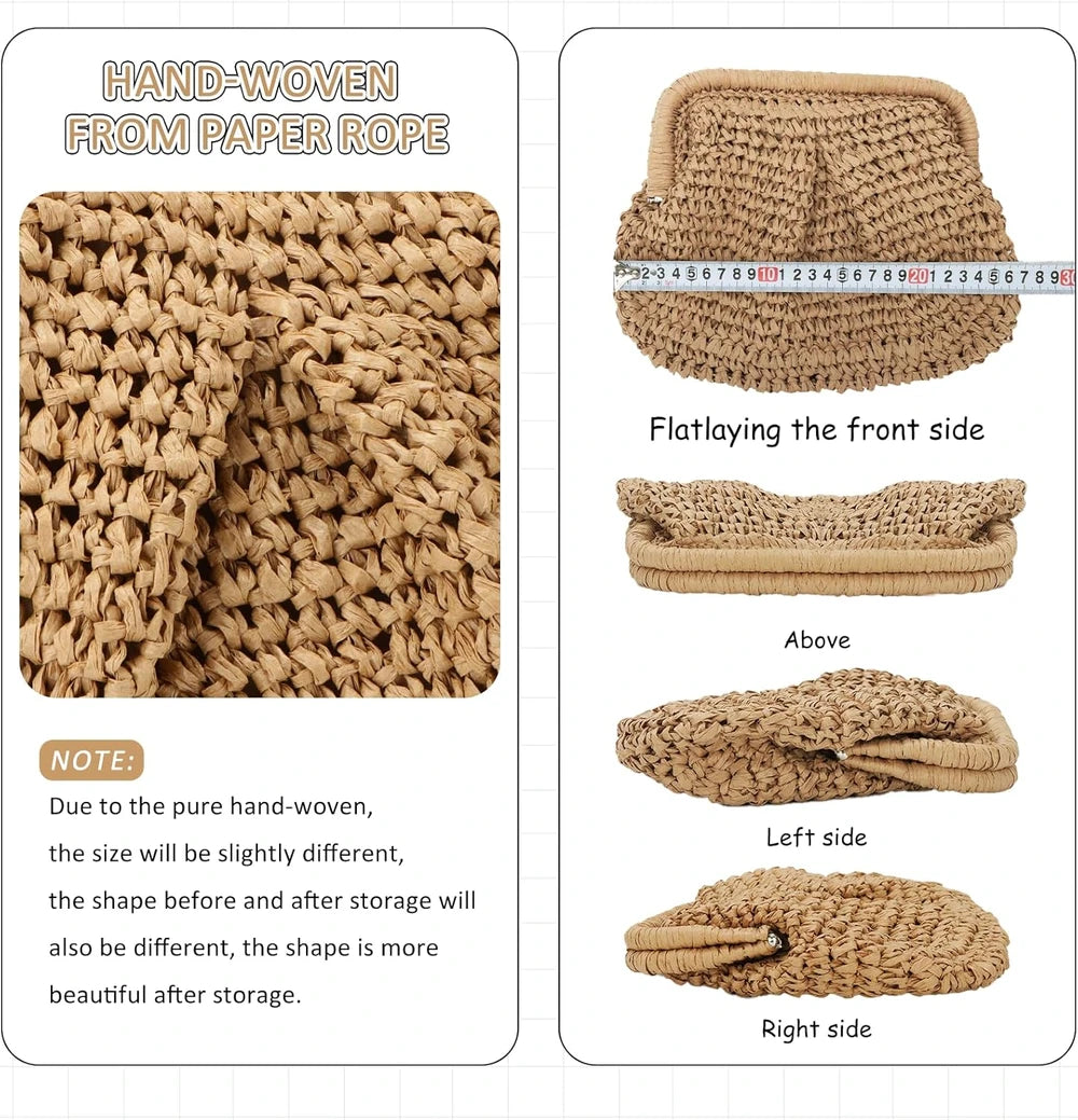 Woven Straw Clutch