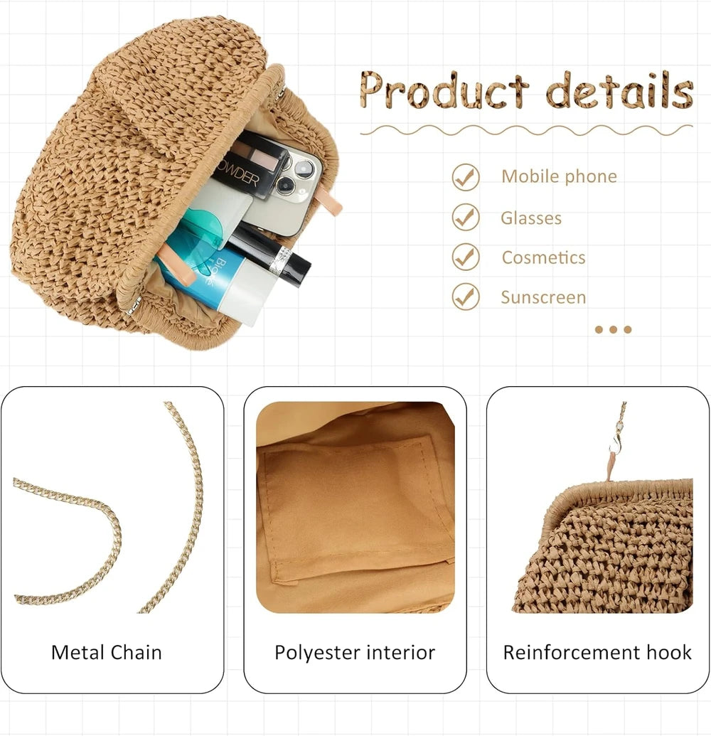 Woven Straw Clutch