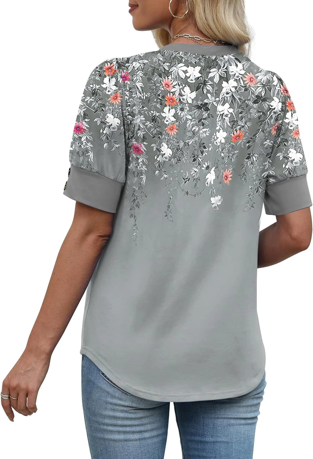 Floral V-Neck Blouse
