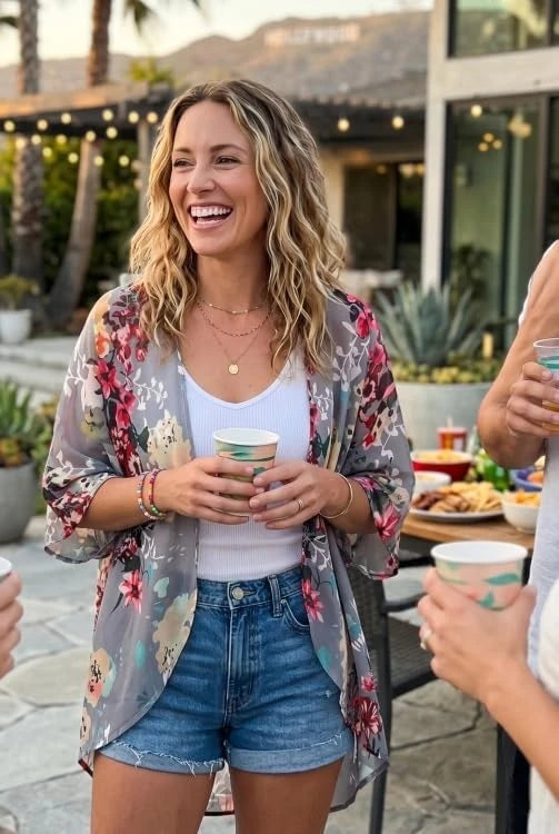 Floral Print Kimono Cardigan