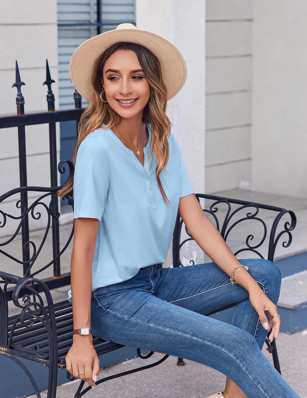 V-Neck Floral Blouse