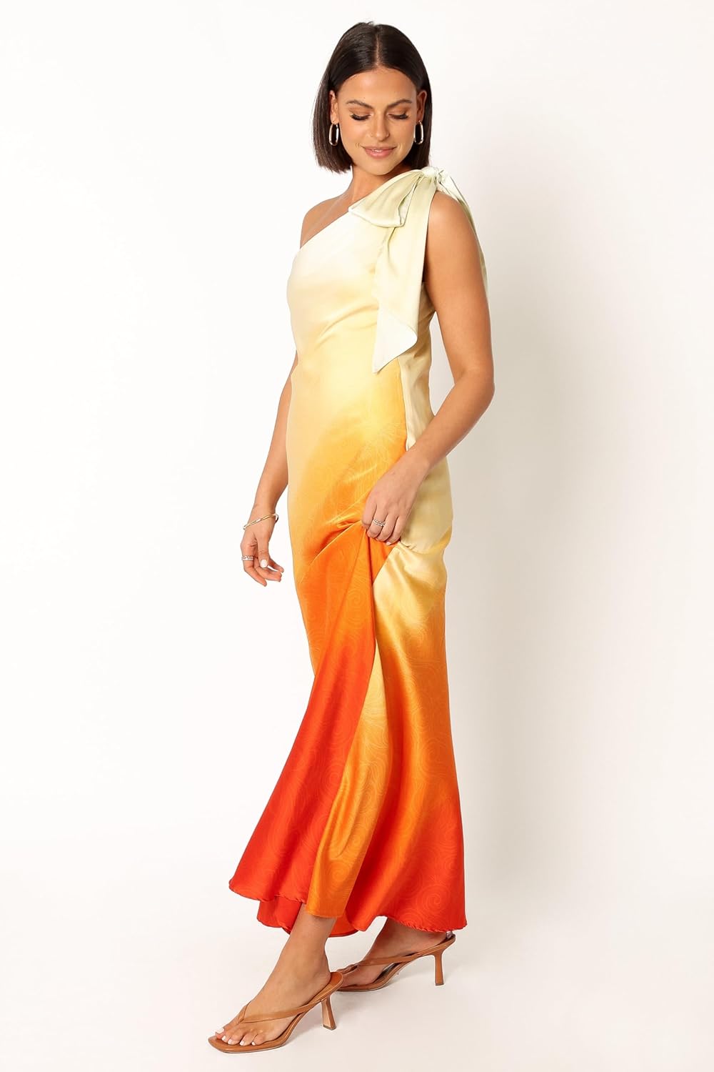 GlowOne Asymmetric One-Shoulder Midi Dress