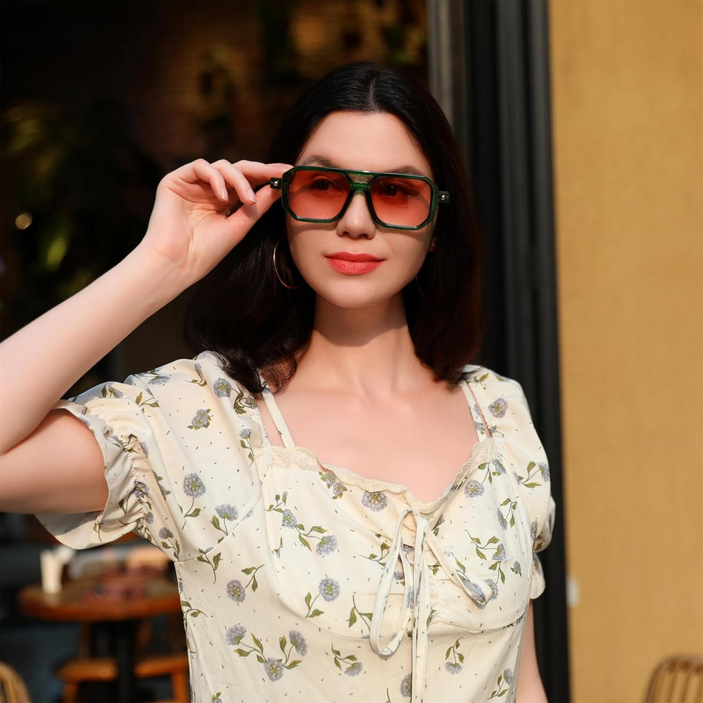 Vintage Square Retro Aviator Shades