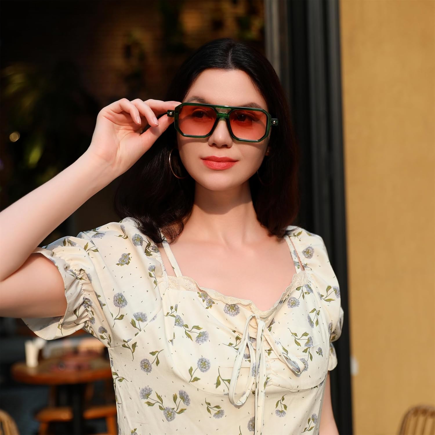 Vintage Square Retro Aviator Shades