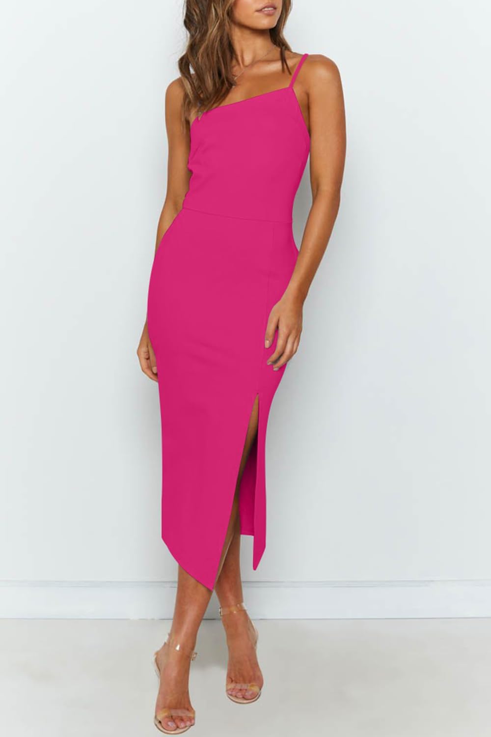 Sleek Split Midi Dress