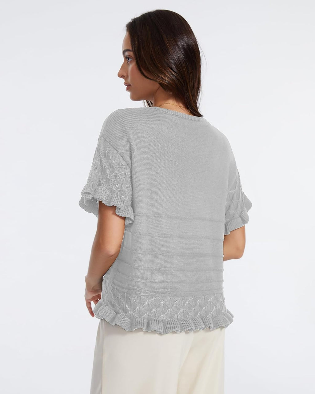 Casual Ruffled Knit Top