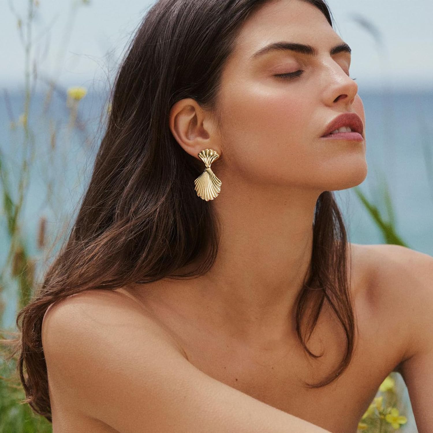Ocean Shell Statement Earrings Set