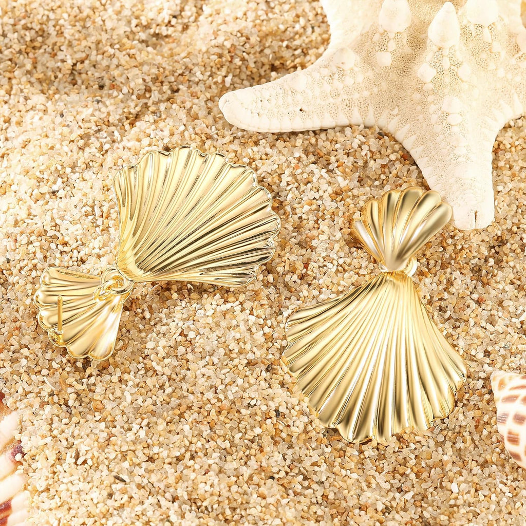 Ocean Shell Statement Earrings Set