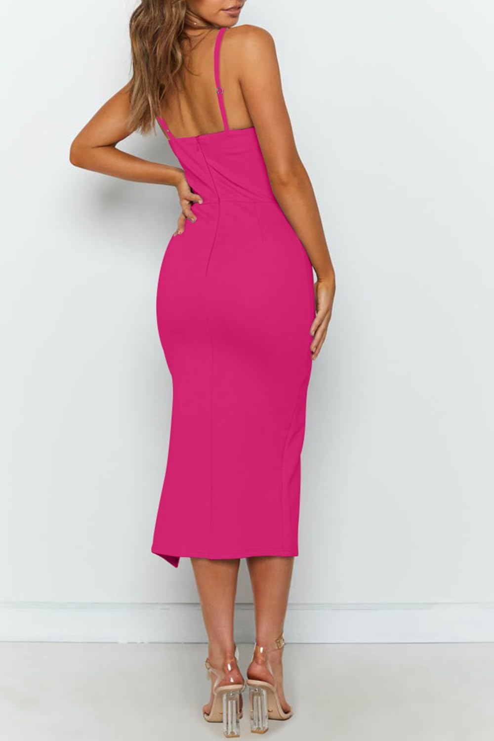Sleek Split Midi Dress