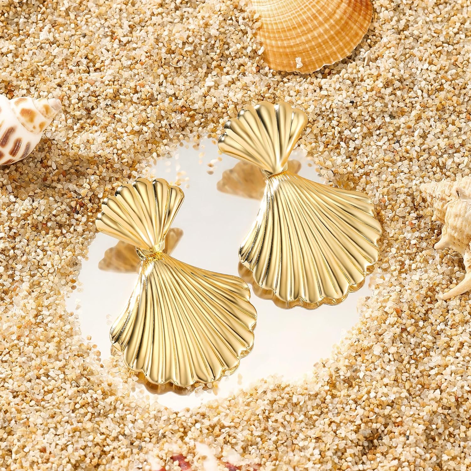 Ocean Shell Statement Earrings Set